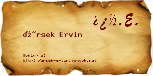 Érsek Ervin névjegykártya