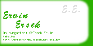 ervin ersek business card